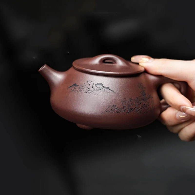 

Yixing Zisha Teapot Pure Handmade Teapot Kung Fu Tea Set Household Tea Pot Classic Stone Ladle Teapot