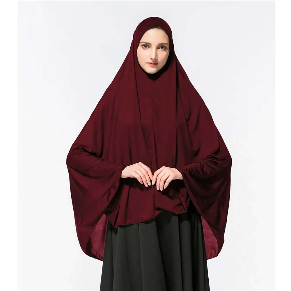 Long Khimar Muslim Women Overhead Niqab Scarf Amira Islamic Prayer Garment Ramadan Eid Full Cover Shawls Wrap Headscarf Clothing