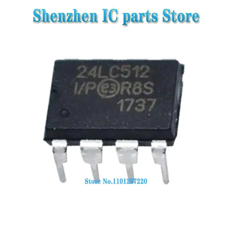 10pcs/lot PIC24LC512-I/P 24LC512 DIP 24LC512-I/P DIP-8 In Stock