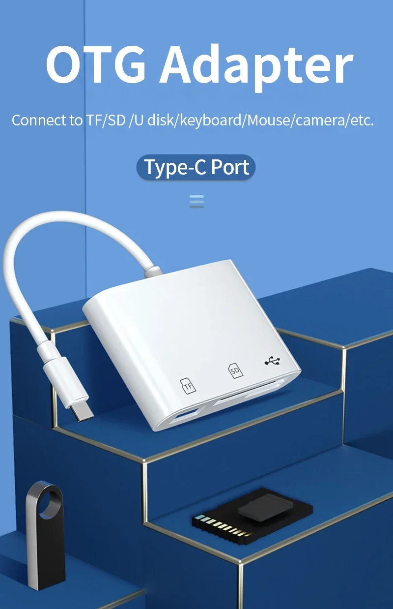 Type C Adapter TF CF SD Memory Card Reader OTG Writer Compact Flash USB-C for IPad Pro Huawei Macbook Samsung Xiaomi Cardreader