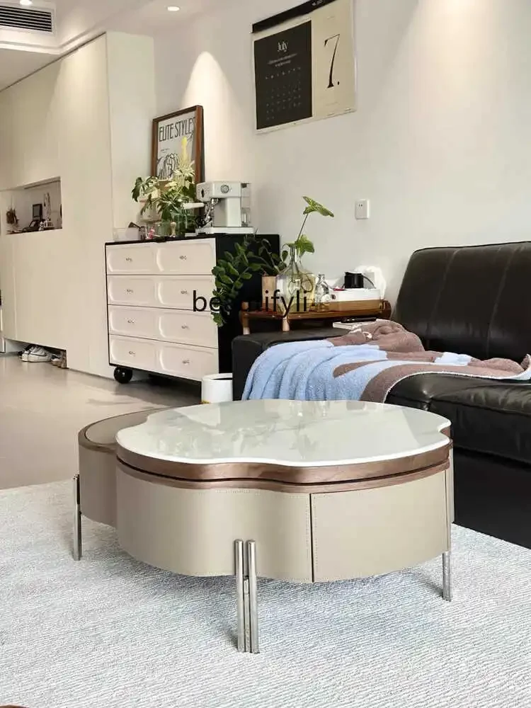 طاولة القهوة غرفة المعيشة 2024 نموذج جديد، رفع طاولة القهوة شقة صغيرة المنزل الإبداعية كبار المصمم #6