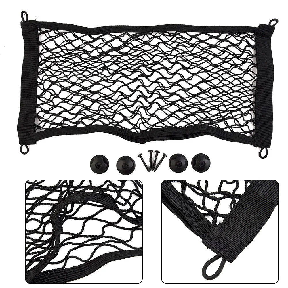 1Pc Extra Large Elastic Cargo Storage Net 25x50cm Black Mesh Organizer For Car Van RV Boat Motorhome-Interior