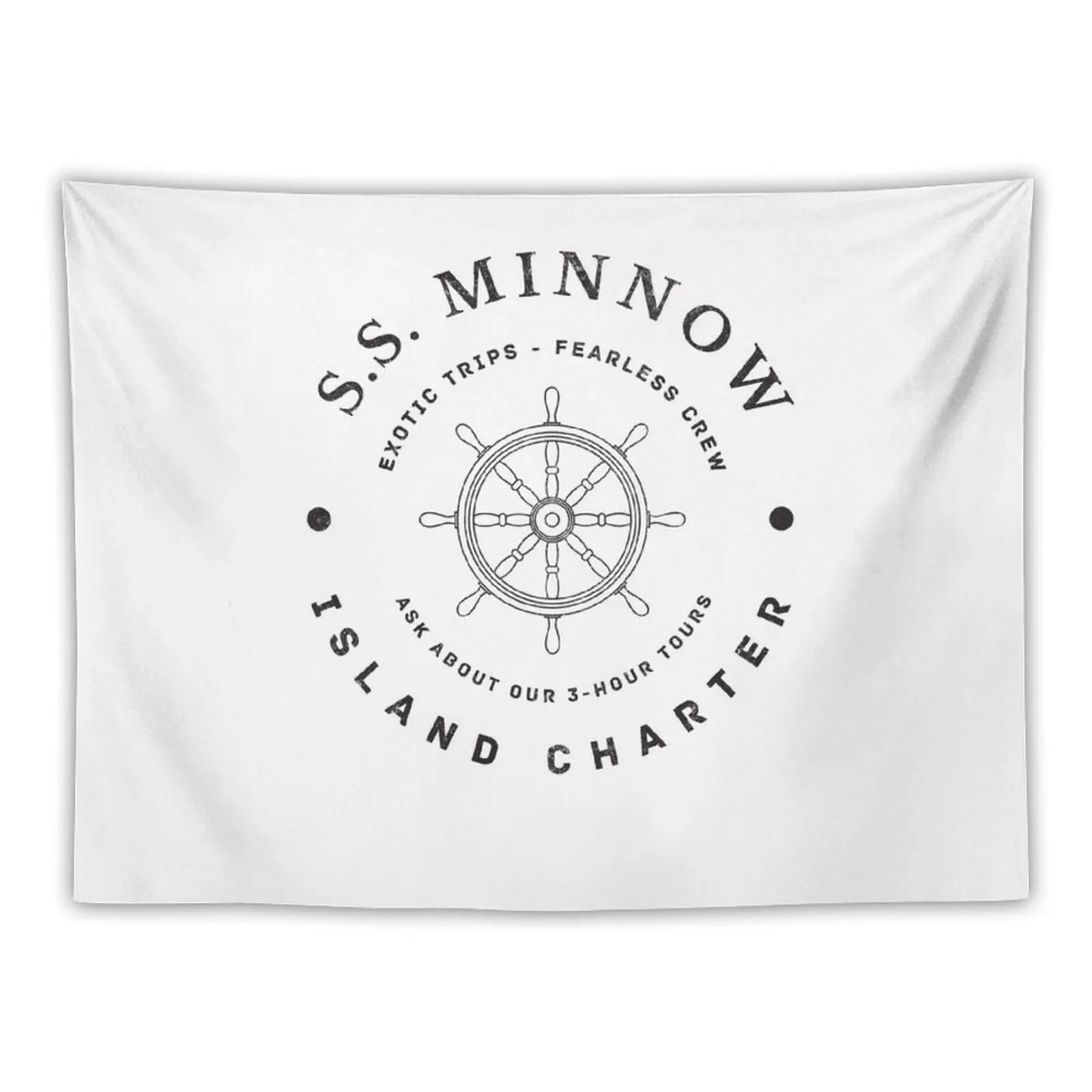 

S.S. Minnow Island Charter - modern vintage logo Tapestry Wall Tapestries Funny Decorative Wall Murals Wall Art Tapestry