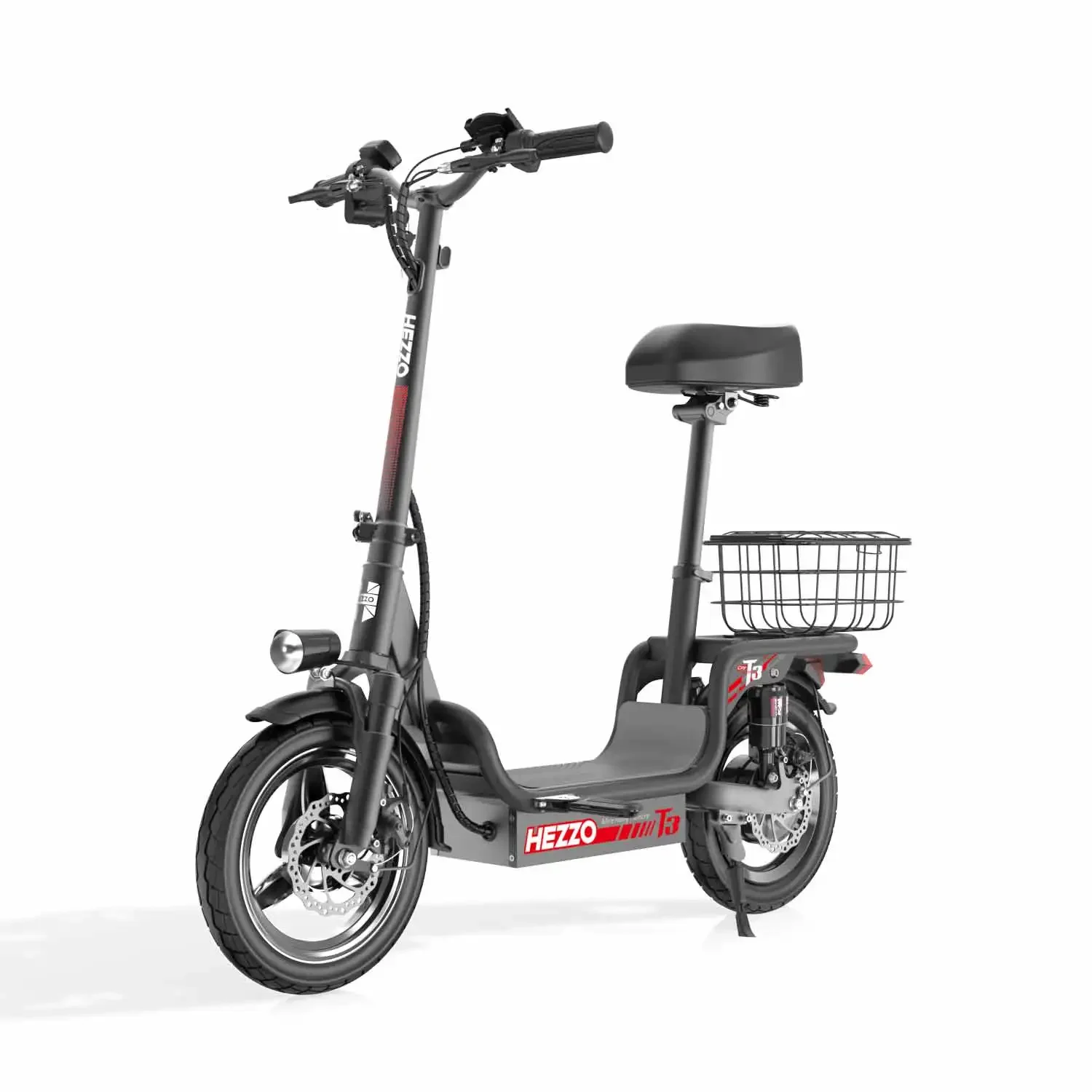 T3 Electric City Scooter Commute Escooter 48V 500W 20Mph 15Ah Fast Pedal Scooter With Basket Full Suspen USA EU Warehouse