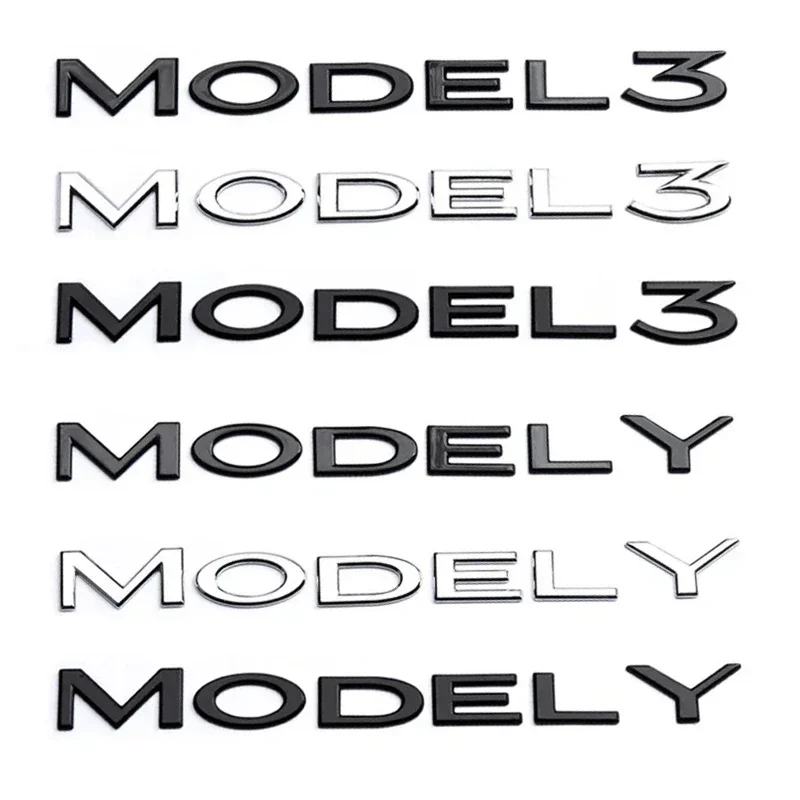 

Original 3D ABS Letters Logo For Tesla MODEL 3 Y Car Rear Tailgate Trunk Emblem Badge Decal Stickers Auto Styling Accessories