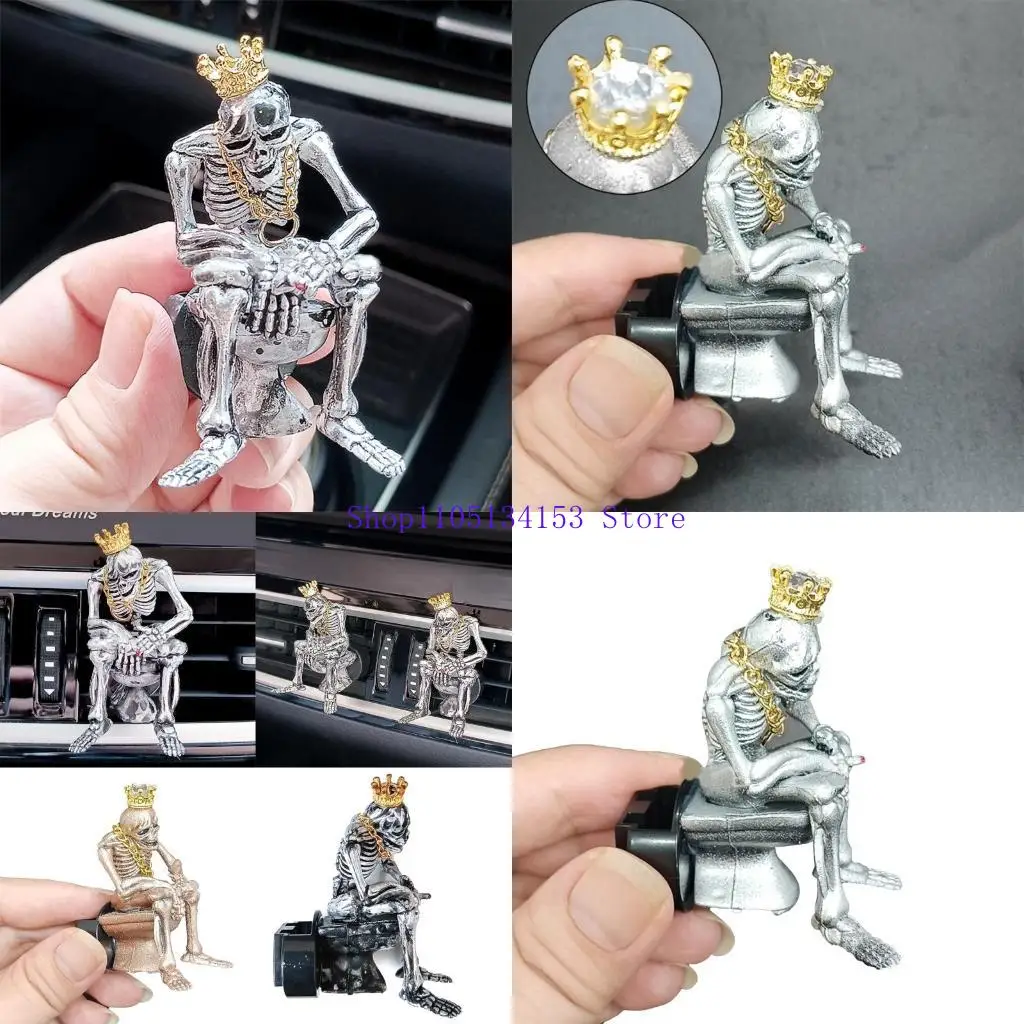 

hg89 Auto Fragrances Diffuser Halloween Skull Air Freshener Car Accessories Air Vent Vent Air for Adults