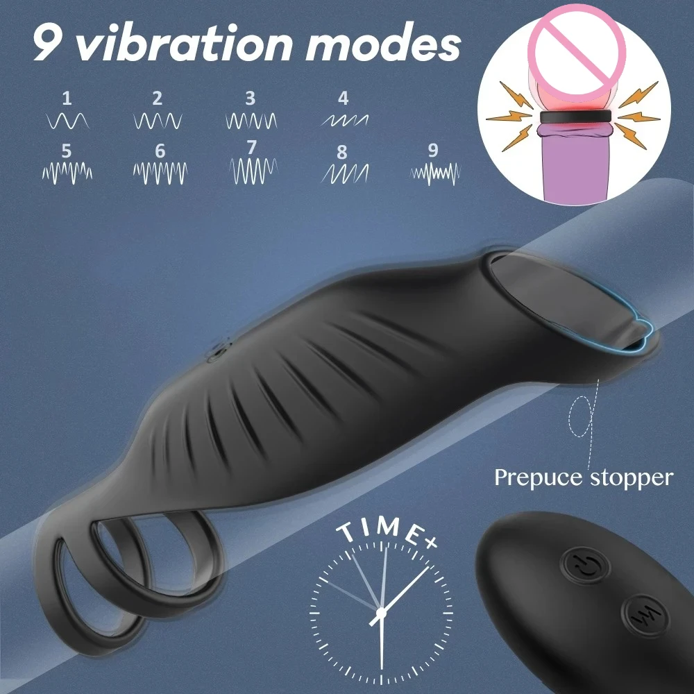 ذكر عن بعد تهتز الديك سيليكون كم حلقة تأخير القذف القضيب توسيع الجنس لعب للرجال الخصية هزاز #2