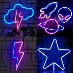 1pc, cool neon light battery/USB power supply, game room bedroom party, wedding girl boy room decoration light, birthday gift