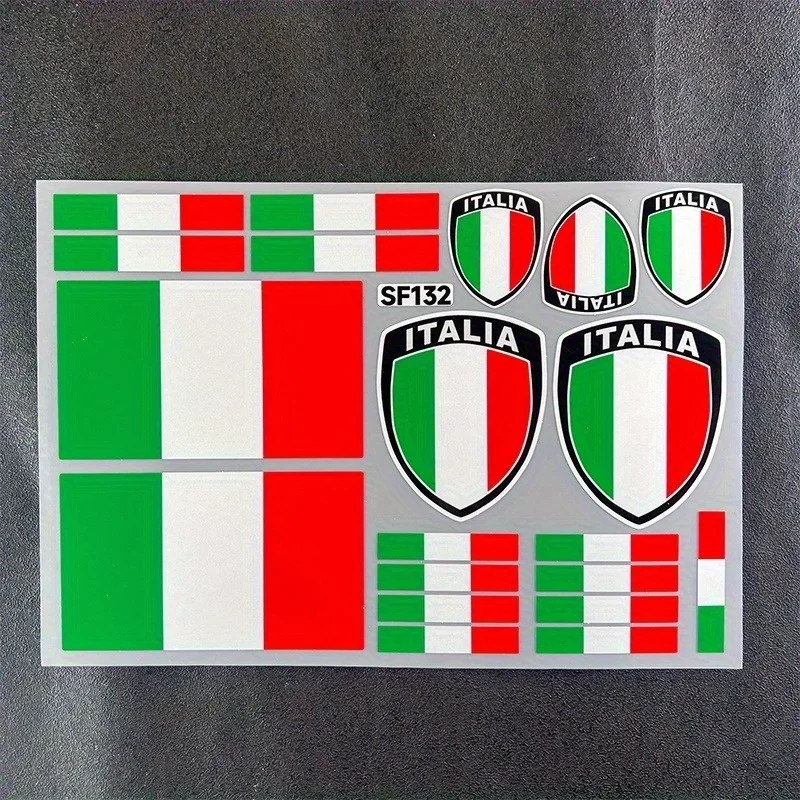 Reflektierende Aufkleber mit italienischer Flagge, wasserdichte Aufkleber, universelle Dekoration für Auto, Motorrad, Stoßstange, Karosserie