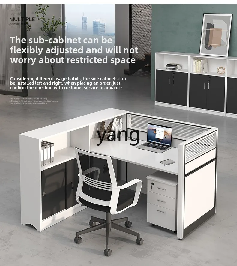 LM Workstation Staff Desk Card Space Desk Single Finance Office Screen Card Block