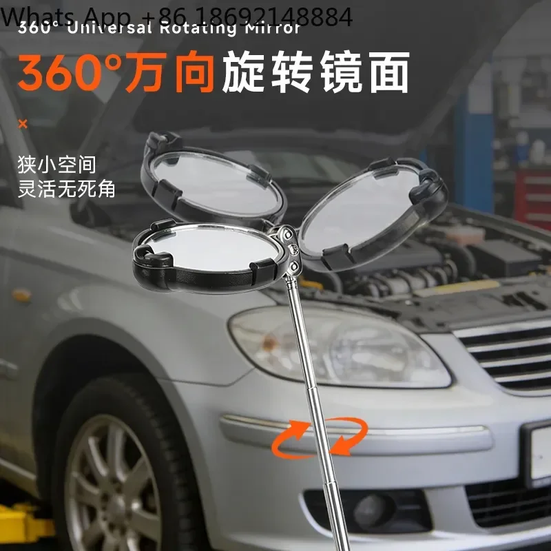 Steel Shield with Light Universal Telescopic Inspection Mirror Endoscope for Auto Repair Undercar Inspection Reflection