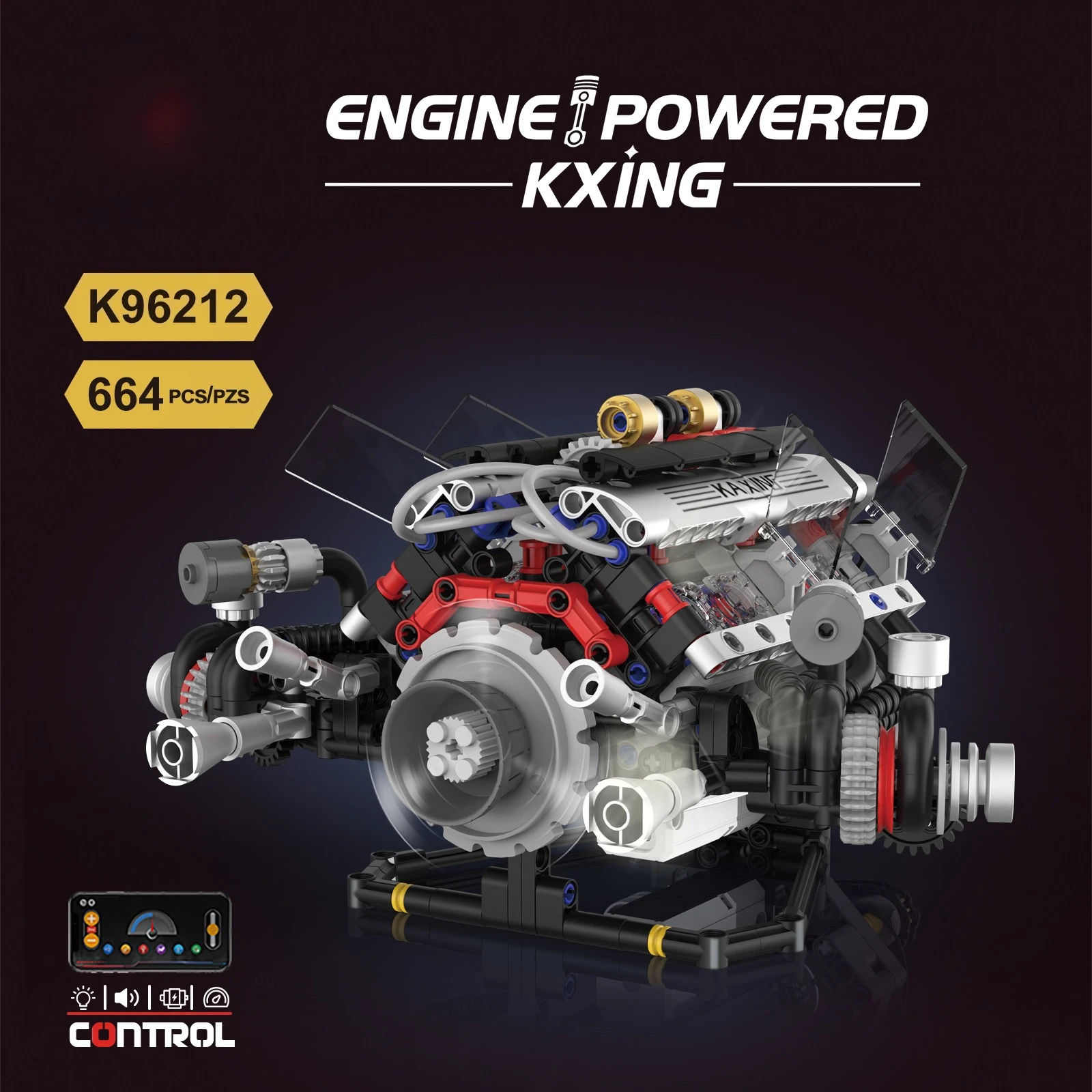 

New Simulated BMW F1 Supercar Engine DIY Model Building Blocks Integrated Lighting Motor App Controls Super Strong Sound Toys