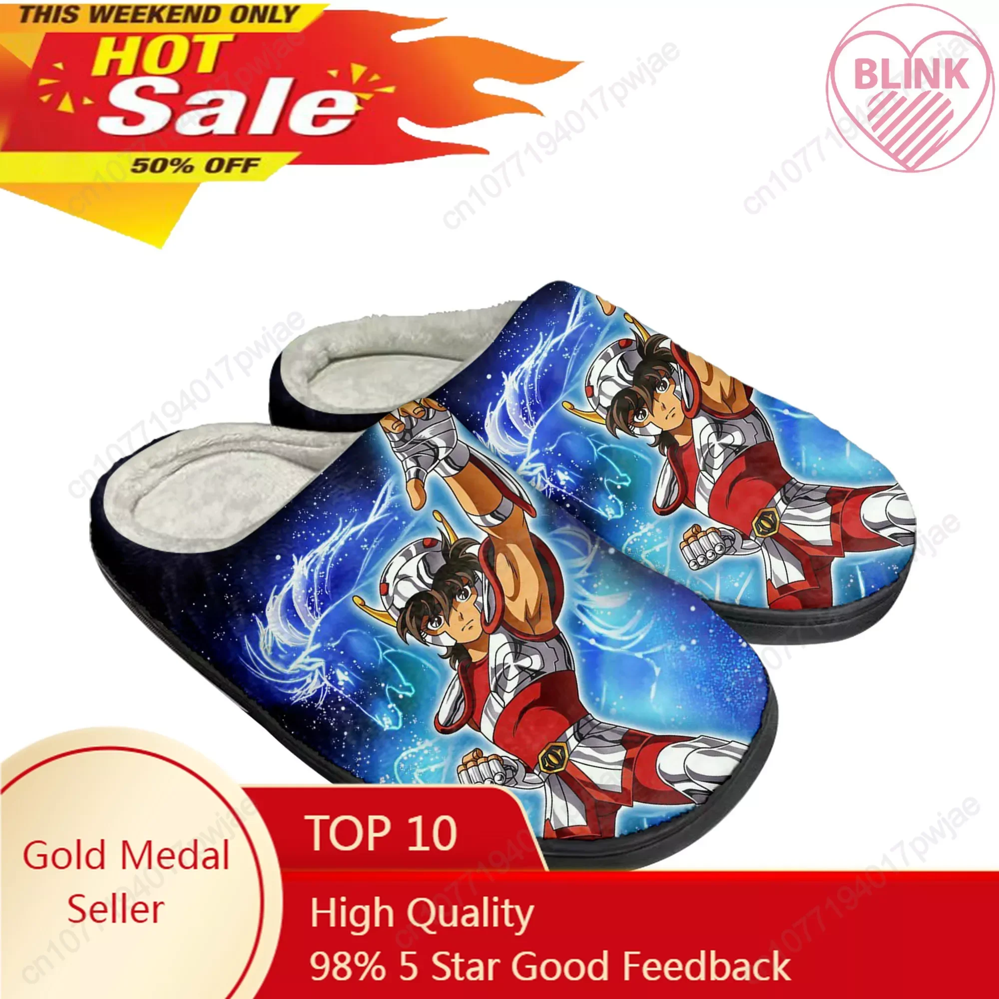 

Saint Seiya Home Cotton Custom Slippers Mens Womens Sandals Camouflage Plush Bedroom Casual Keep Warm Shoes Thermal Slipper