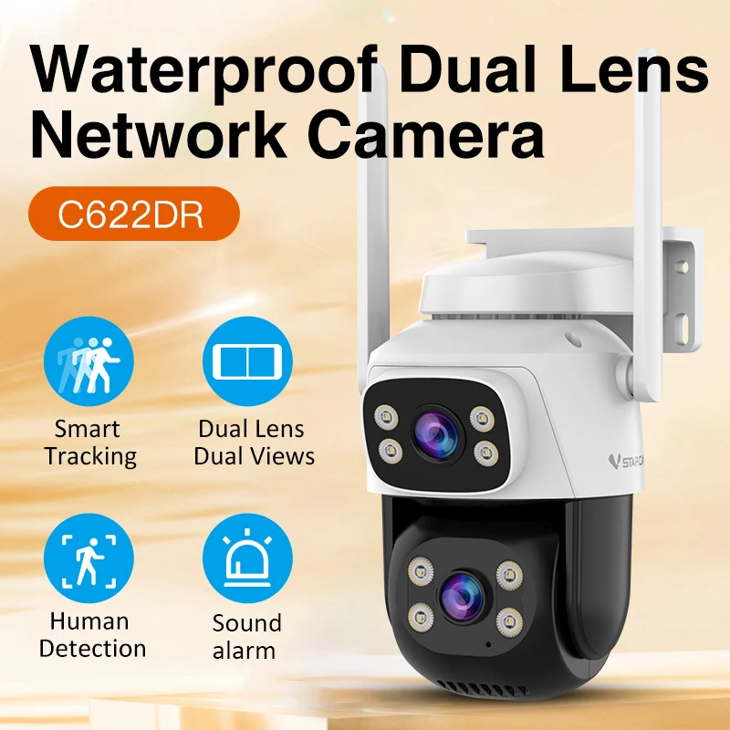 O-Kam APP C622DR 4MP Dual LensIP Dome Camera AI Humanoid Detection Full Color Security CCTV Intercom Baby Monitor Vstarcam