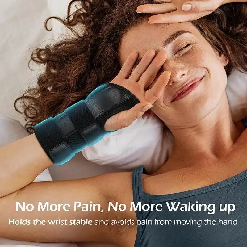 2PCS Wrist Stabilizer Brace for Carpal Tunnel Wrist Support Splint with 3 Stays Adjustable Protector Tendonitis Arthritis Pain