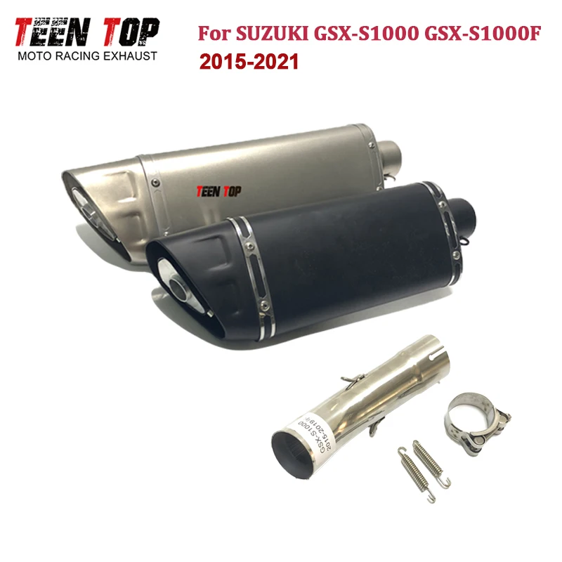 51mm Slip-on Exhaust For SUZUKI GSX-S1000 GSX-S1000F Exhaust System 304 Stainless Steel Exhaust Muffler GSXS1000 Middle Pipe