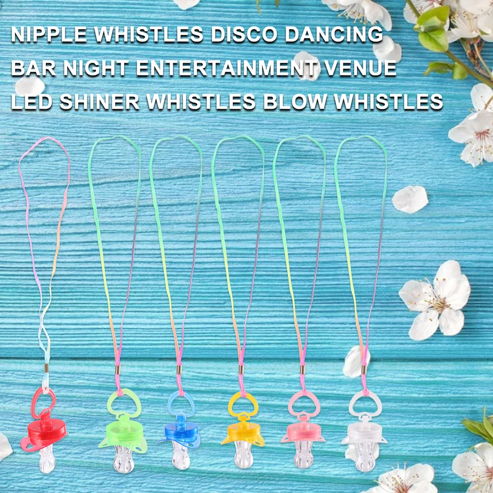 5 Pcs Whistle Party Favors Flash Pacifier Kids Toy Child Necklaces Children’s Toys