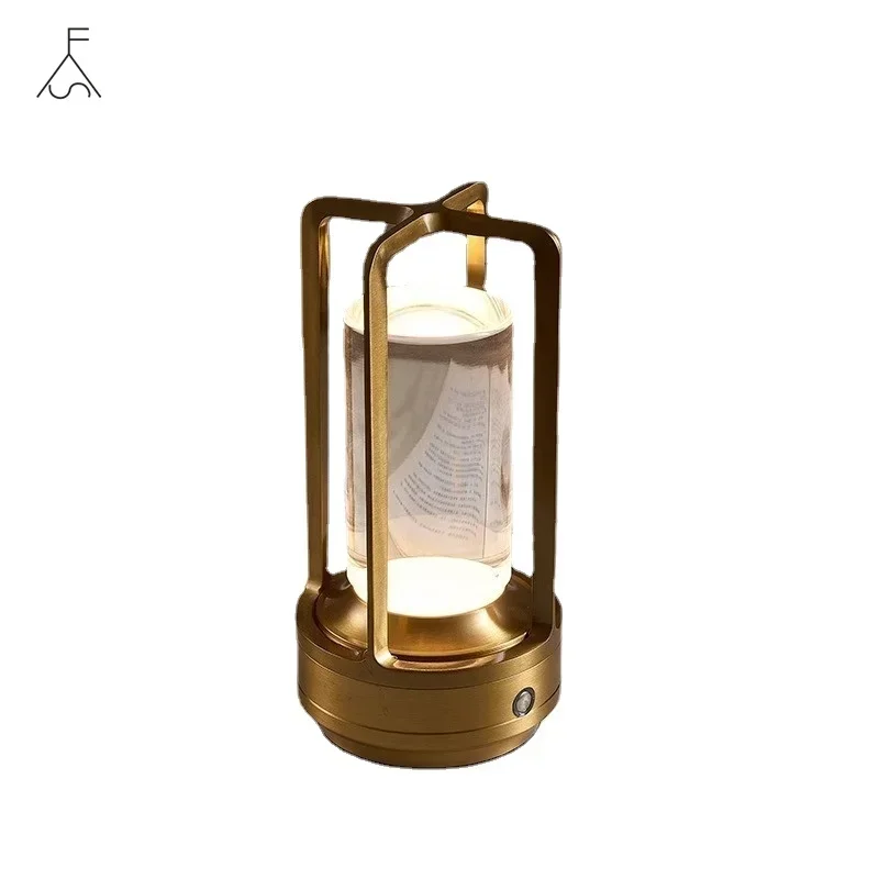 

LED Cordless Table Lamp Retro Bar Metal Desk Lamps Rechargeable Touch Dimming Night Light Restaurant Bedroom Home Outdoor Decor