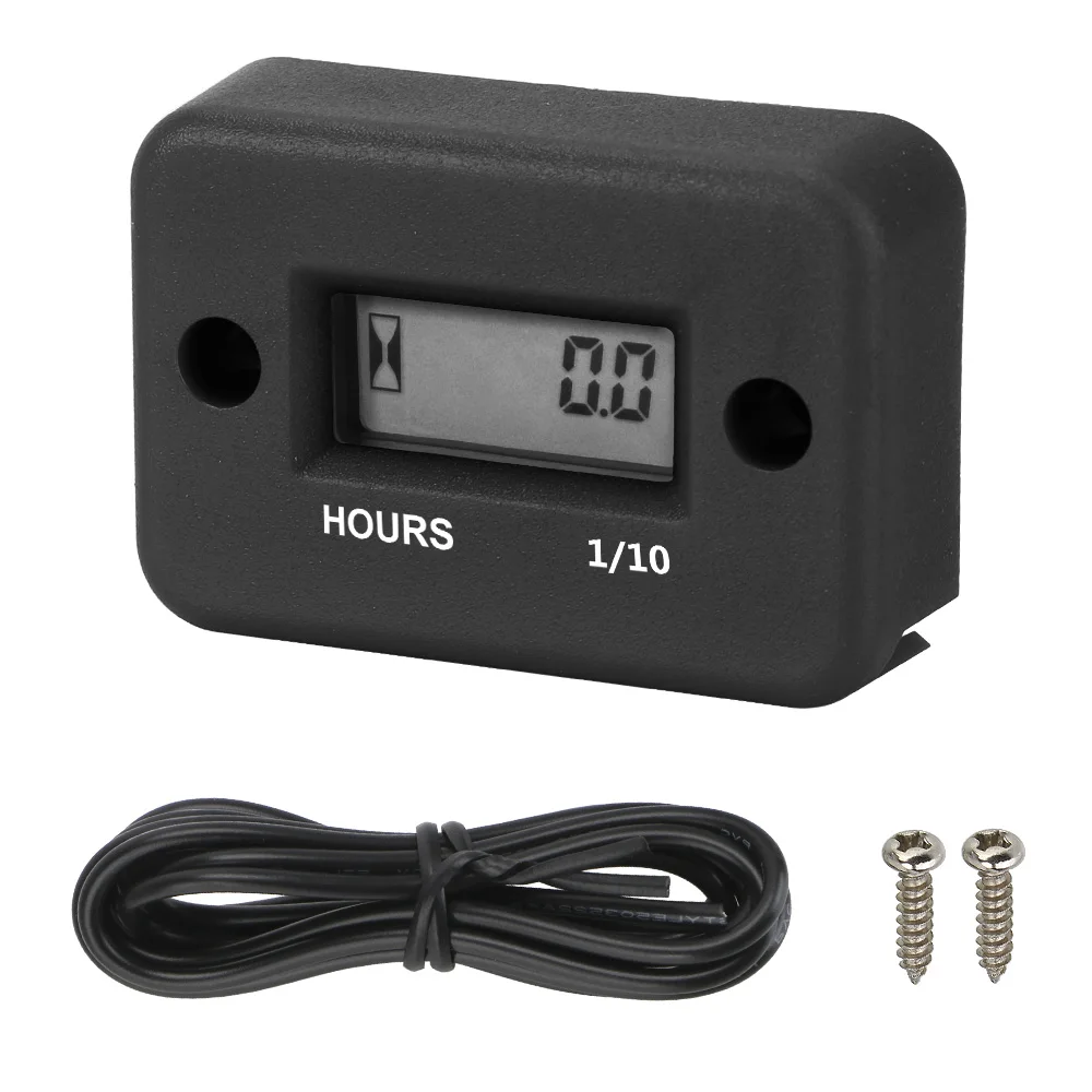 For Motorcycle ATV Gasoline Marine Snowmobile Digital Hour Meter Waterproof LCD Display Engine Gauge Hour Meter