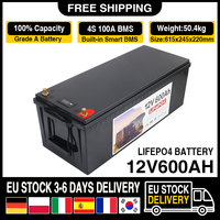 12.8V 600Ah 500Ah 300AH 200AH 100AH LiFePO4 Battery 12V Lithium Iron Phosphate Cells 6000+ Cycles With 14.6V Charger Tax Free