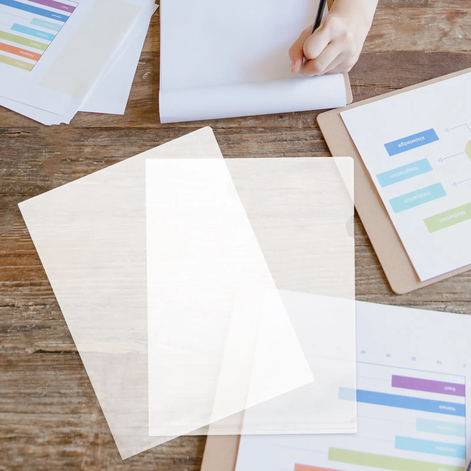 

20Pcs Clear Document Folder Page Protector Transparent File Sleeve Clear Sheets Protector for Office Study Document Organization