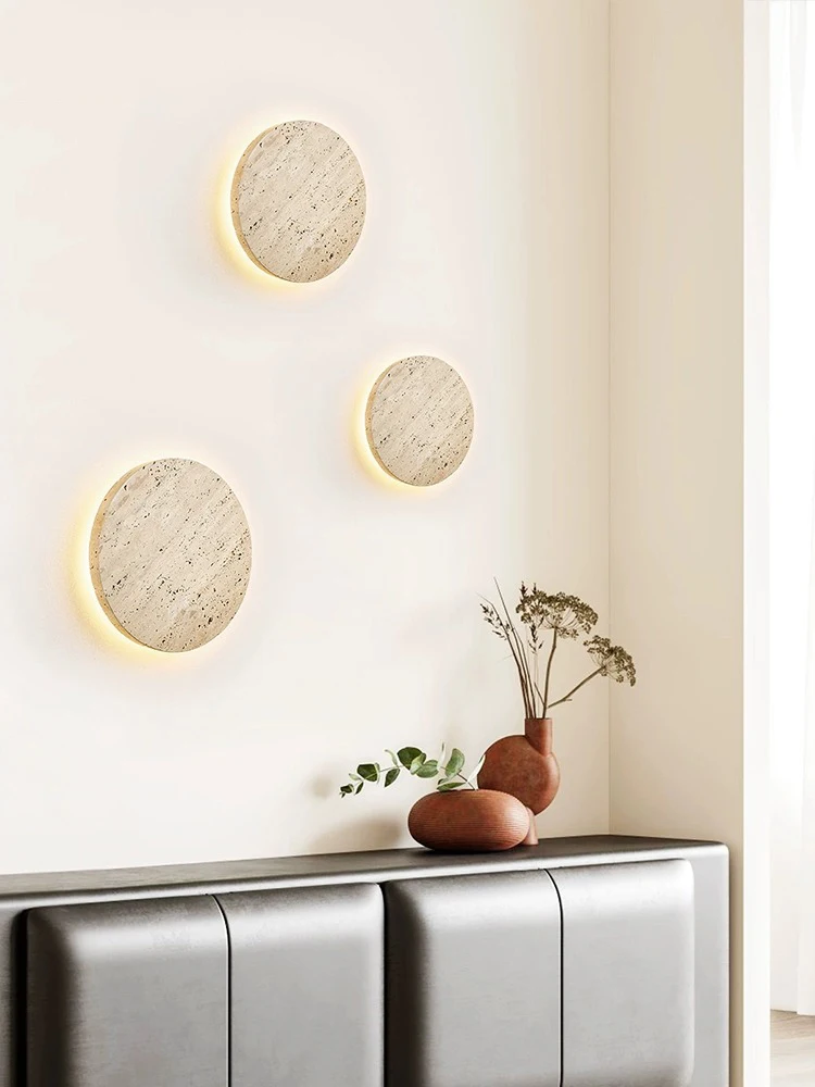 Imagem -02 - Lâmpada de Parede Led Stone Round Atmosphere Light Cream Estilo Quarto Iluminação de Cabeceira Retro Home And Room Decoration 20cm 25cm 30cm