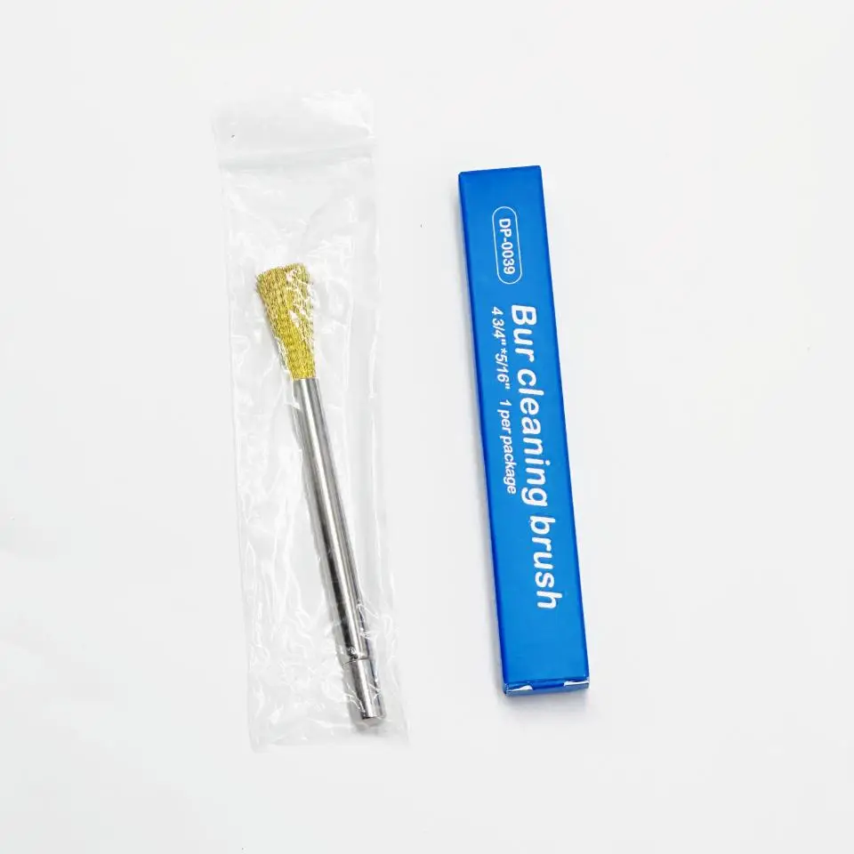 Premium Dental Bur Cleaning Brush Adjustable Brass Wire Bristle Scratch Free Debris Remover Tool