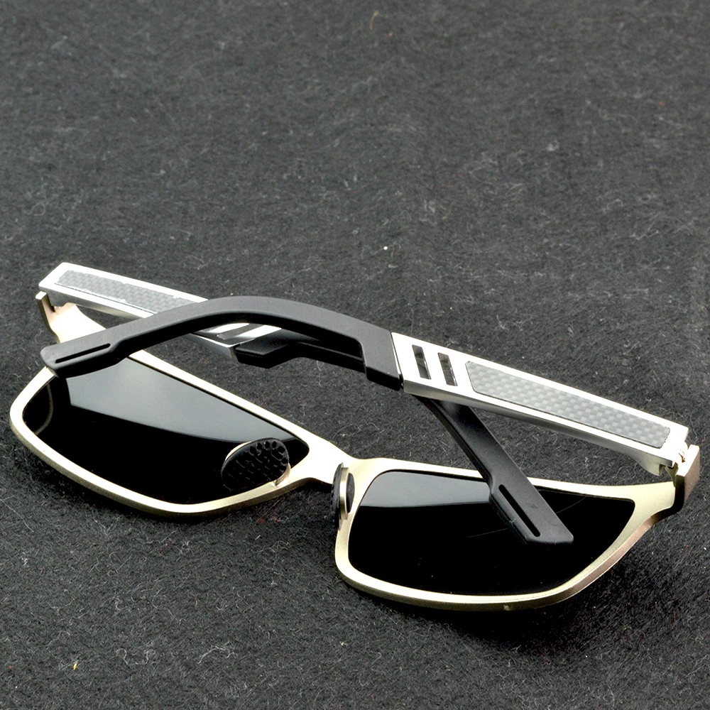 Clara Vida Silver Titanium Alloy Oversized Metal Carbon Fiber Decoration UV400 UV100% Polarized Polarized Sunglasses Sun Glasses