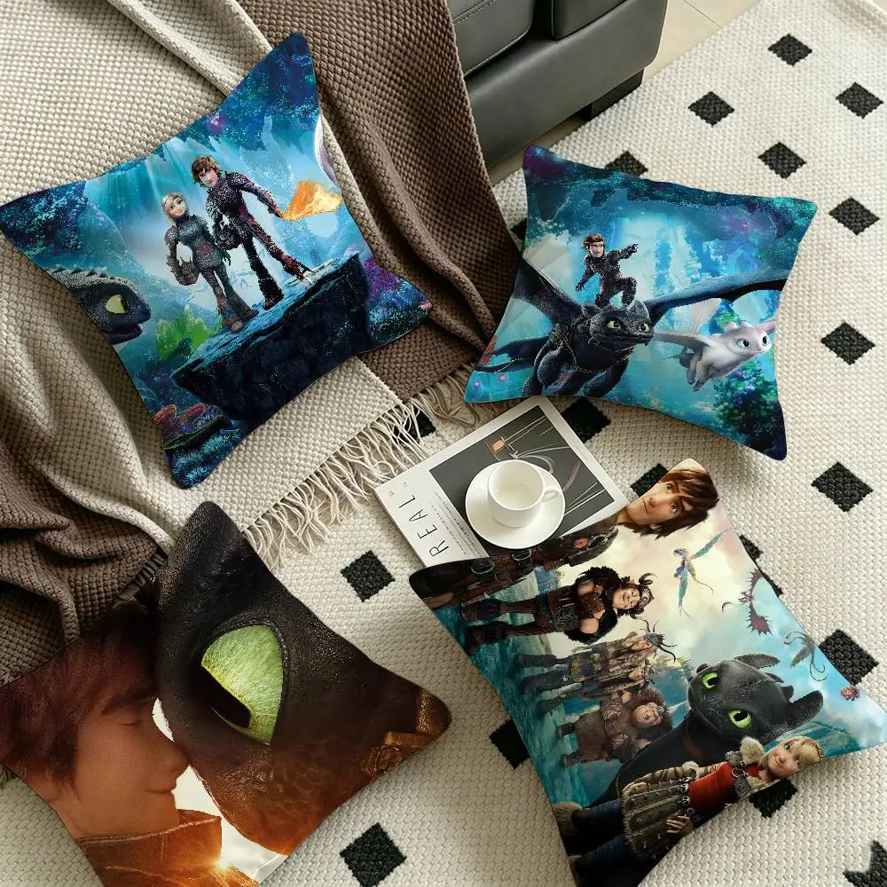 Movie New How To T-train Y-your D-dragon Pillow Gift Home Office Decoration Bedroom Sofa Car Cushion Cover case 45x45