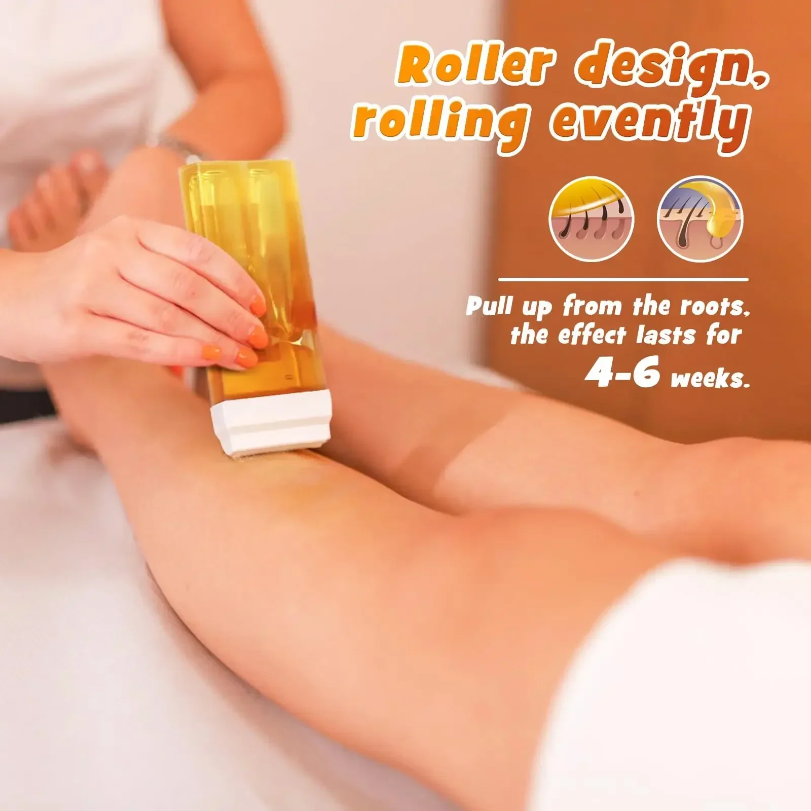 Унисекс роликовый восковой крем для депиляции, набор для удаления волос с роликовым нагревателем воска, инструмент для удаления волос с горячим картриджем