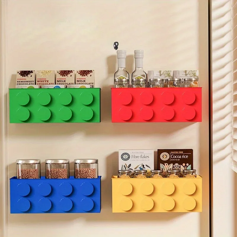 

Kitchen storage box Refrigerator Organizer Side Mount Storage Box for Spices Kitchen Tools No Drill Needed Space for Home Office