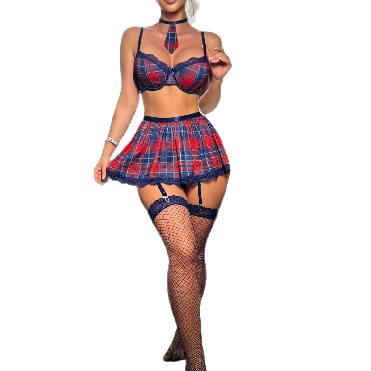 

Wholesale Women's Sexy Roleplay Teacher Lingerie Uniform Adult Lady Erotic Two Pieces Nude Cosplay Maid Dress