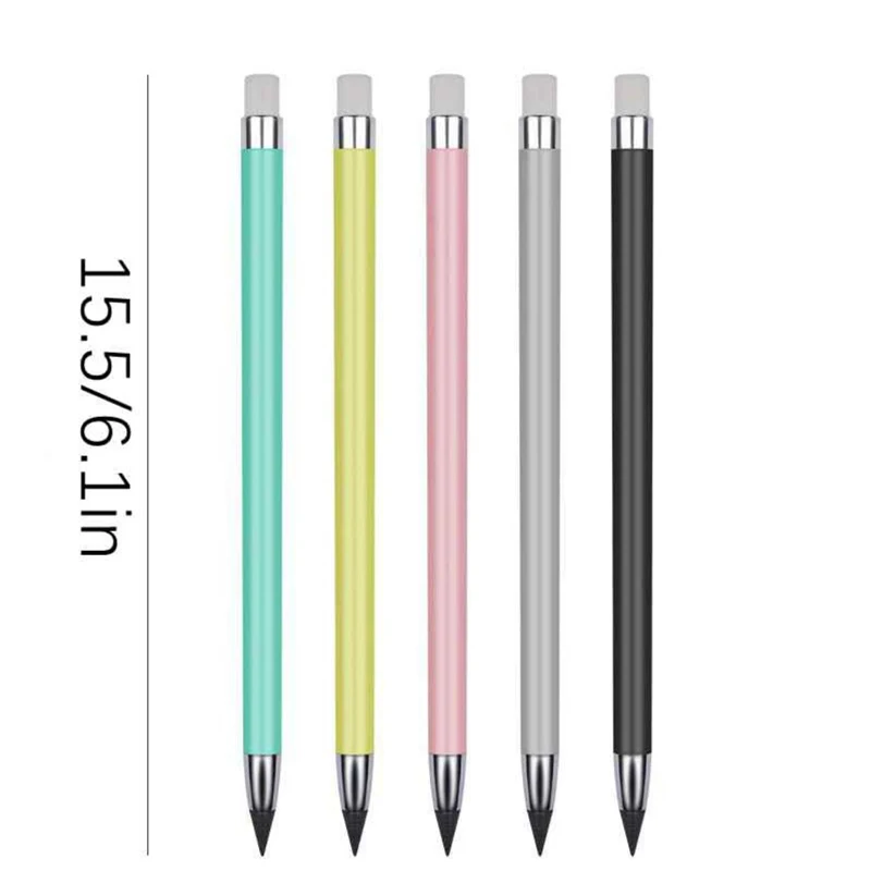 6 Pcs/Set Eternal Pencil Unlimited Writing Pen Art Sketch Writing No Ink Pen Magic Pencils Kawaii HB School Supplies Stationery