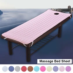 Soft Polyester Massage Table Bed Sheet Elastic SPA Treatment Cover Relaxation Beauty Salon Mattress With Face Hole Salon Couch