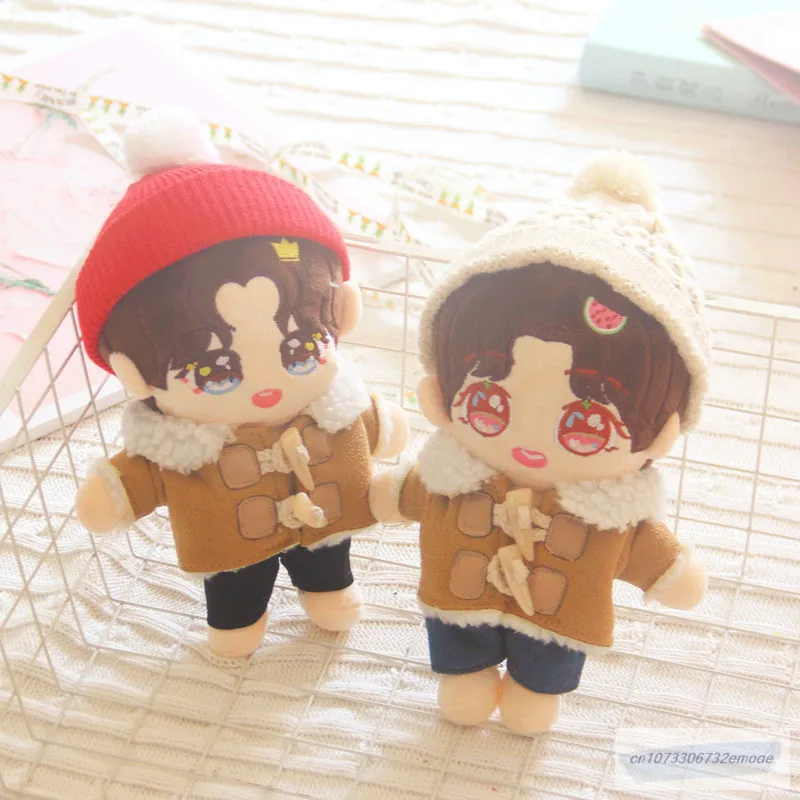 Doll Clothes 20cm Idol Dolls Accessories Plush Doll's Clothing pants Knitted hat overcoat Stuffed Toy Korea Kpop EXO Dolls