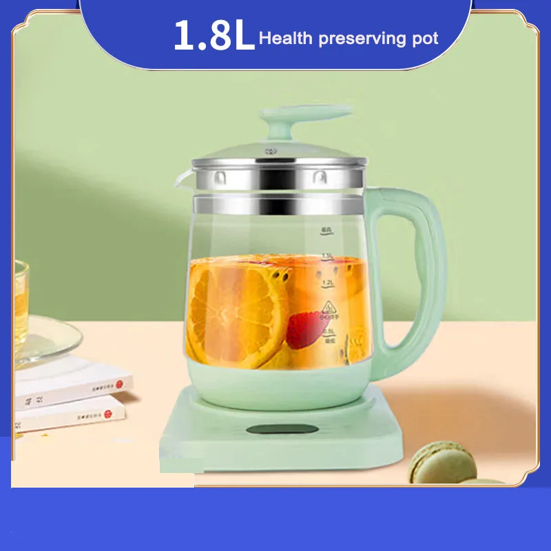 

Multifunction Electric Kettle 1.8L Mini Glass Health Pot Stew Porridge Slow Cooker Heater Hot Water Heating Insulation Kettle