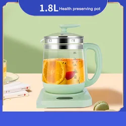 Multifunction Electric Kettle 1.8L Mini Glass Health Pot Stew Porridge Slow Cooker Heater Hot Water Heating Insulation Kettle