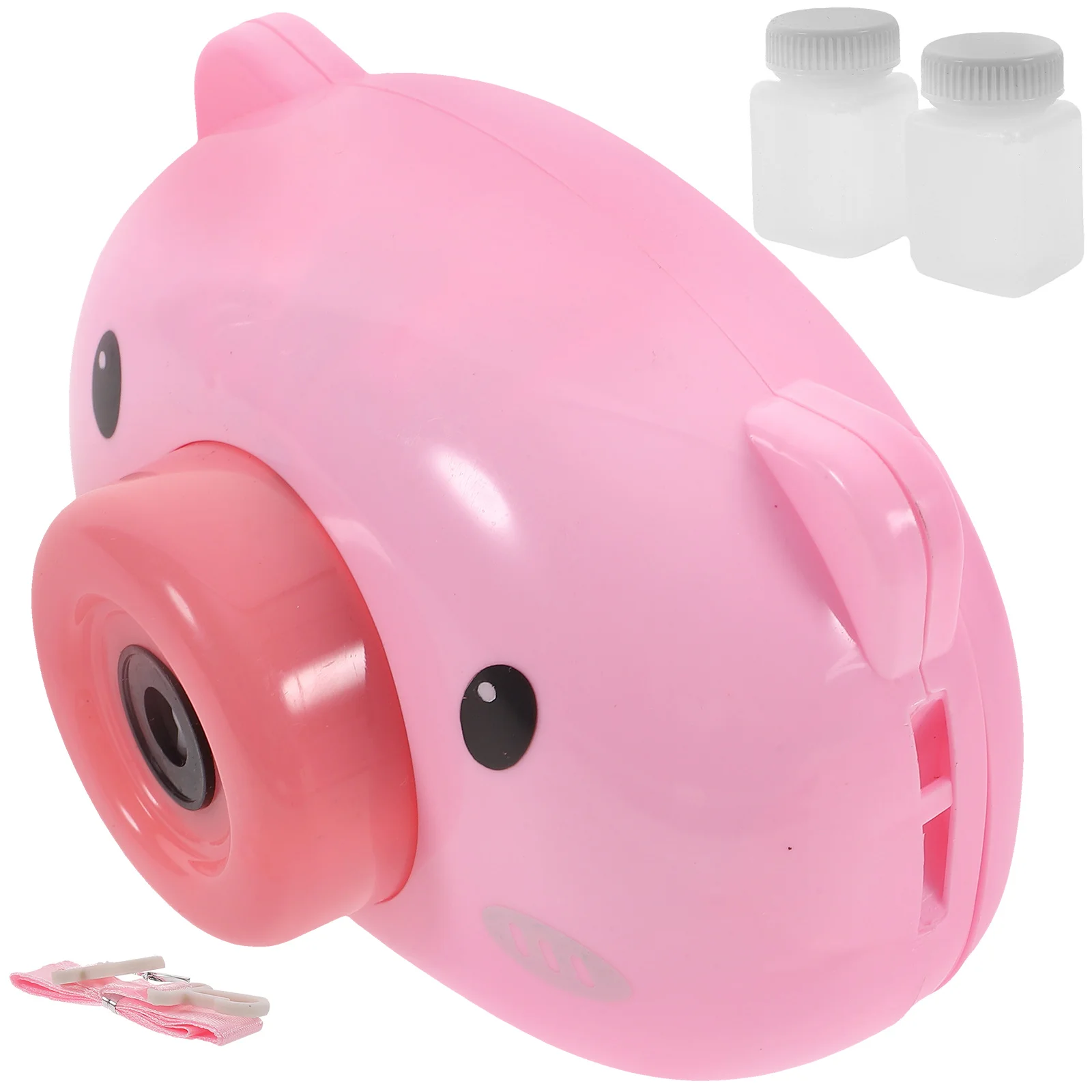 1 Set elektrische Seifenblasenmaschine Kit Cartoon Schwein geformt Abs Material rosa für Kinder Mädchen Freunde Familie im Freien