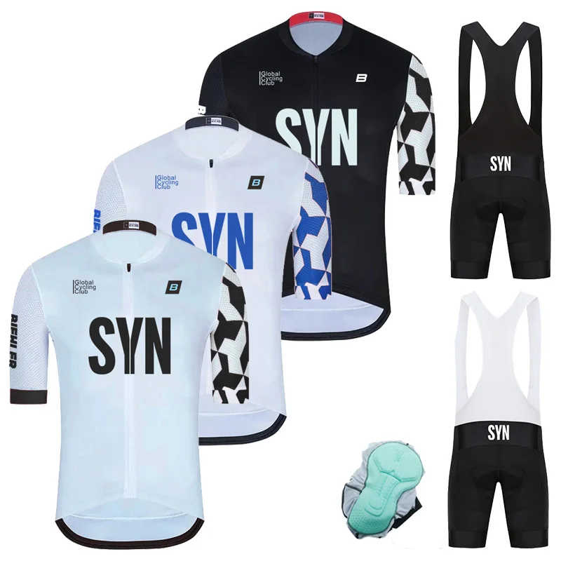 

2025 SYN Summer Short Sleeve Jersey Breathable Road Bike Uniform MTB Shirt Bicycle Men Cycling Clothing Set Ropa Ciclismo