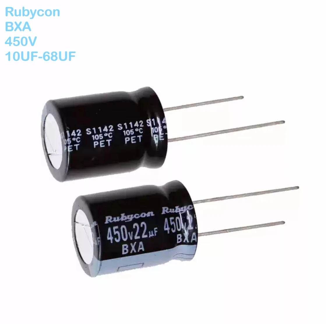 10pcs rubycon  450V 47UF 22UF 10UF 33UF 68UF BXA  made in japan  high-voltage filter electrolytic capacitor 105C free shipping