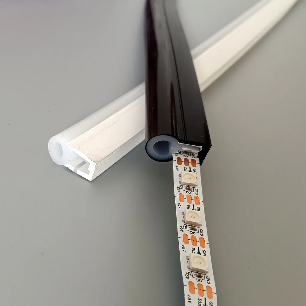 

White/Black LED Neon Silica Gel Soft Cover Tube T1023 IP67 Waterproof Flexible 10mm LED Strip Light Holder for WS2812B WS2811