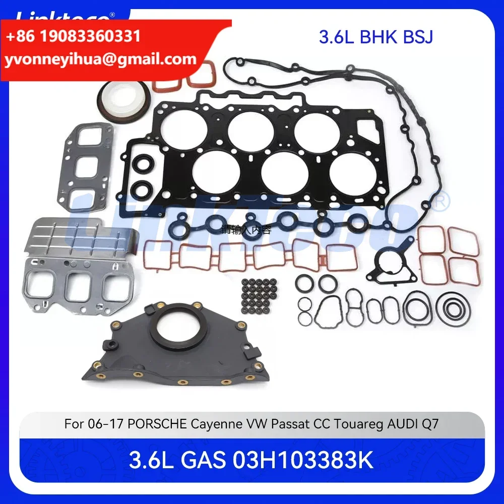 

Engine Repair Kit Cylinder Head Full Gasket Set Fit 3.6 L Gas For 06-17 Porsche Cayenne VW Touareg Passat AUDI Q7 SKODA 3.6L VR6
