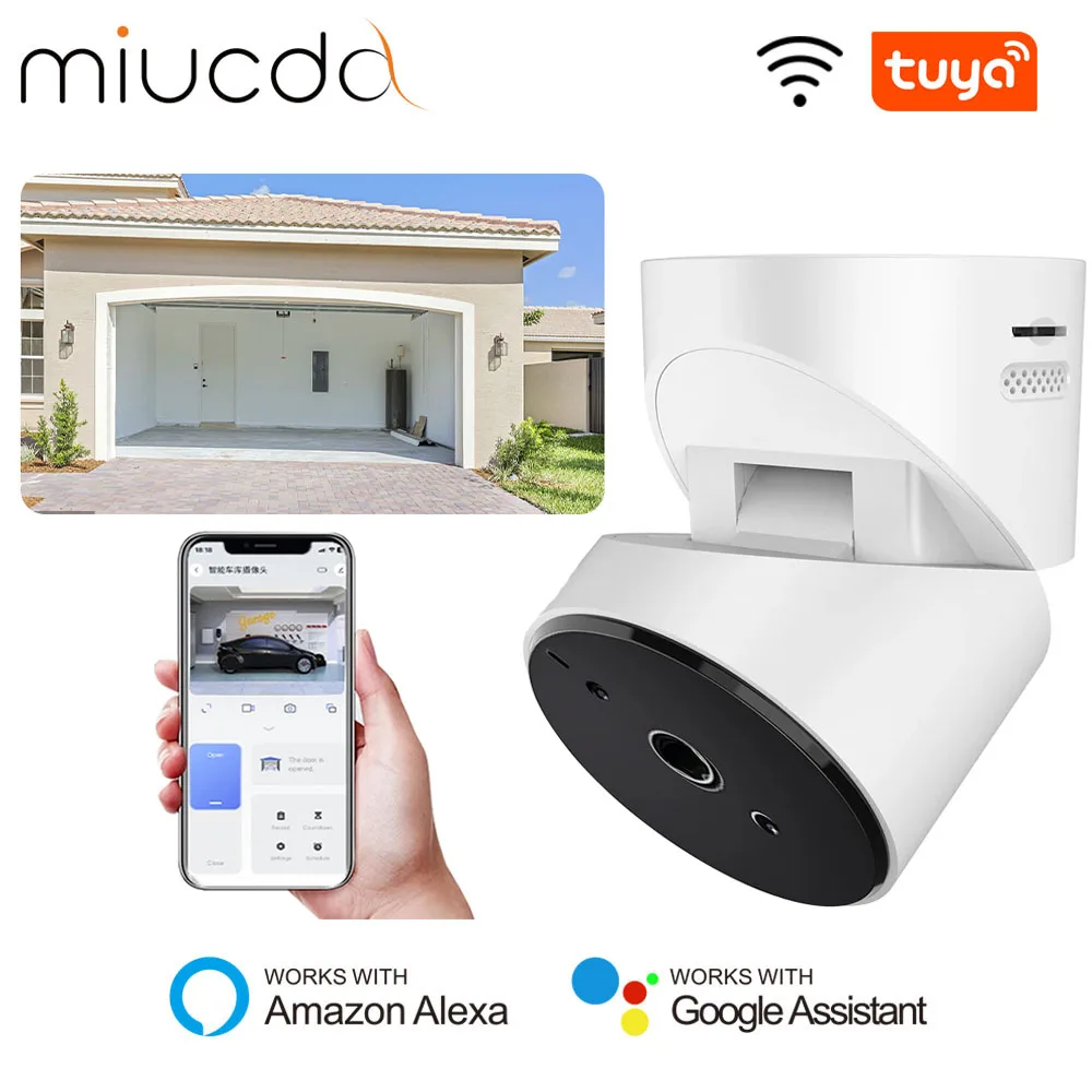 Miucda-インテリジェントナイトビジョンカメラ,90 ° 傾斜,ワイヤレスリモコン,Tuya,wifi,alexa,GoogleHome