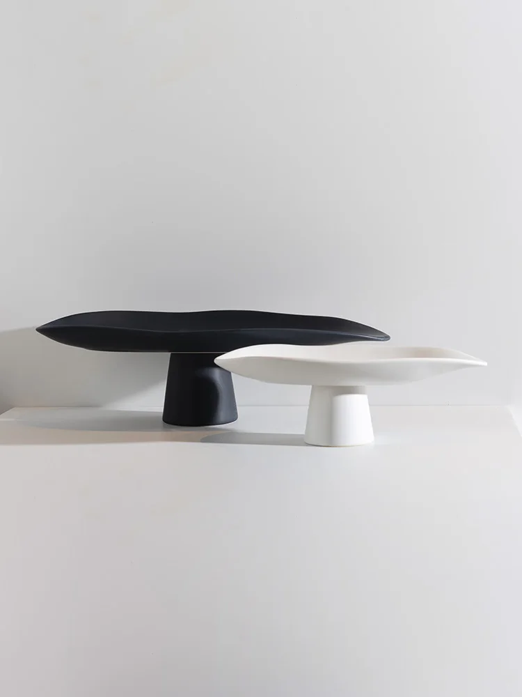 

Высокий керамический поднос для фруктов, скандинавский современный креативный простой домашний орнамент для хранения фруктовых закусок, новый