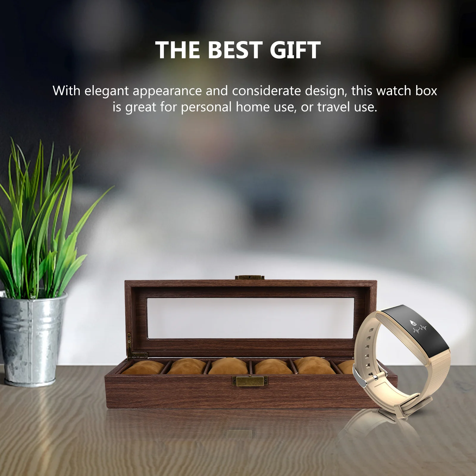 1Pcs Wooden Watch Box Brown Creative Gift Packing Container for Watches Jewelry Watch Storage Box Display Case Storage Case