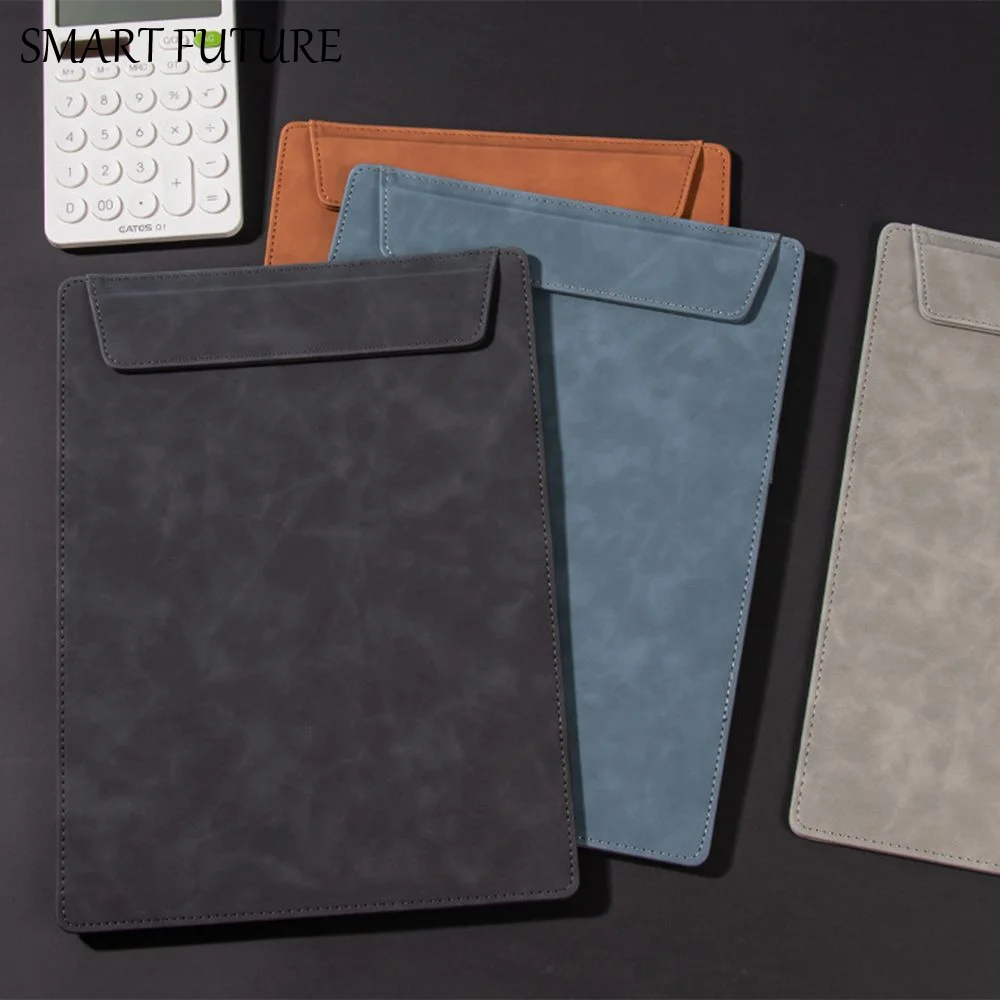 

Multifunctional A4 Leather Magnetic Buckle Folder PU Leather Large Capacity Document File Waterproof Thickened Signature Clamp
