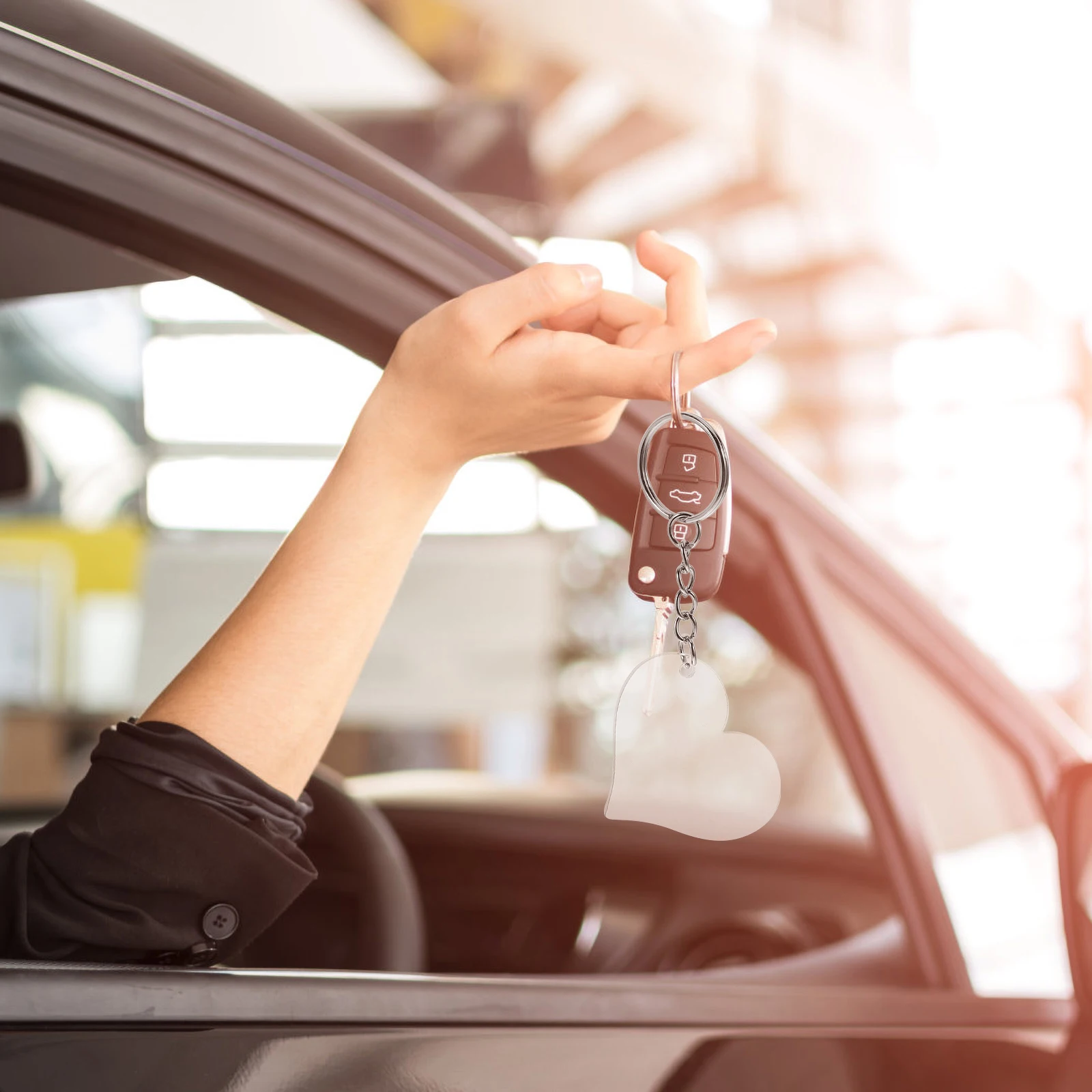 

30pcs Heart Keychain Blanks Acrylic Transparent Craft Tags Diy Pendant Ornaments Clear Keychains Decorative Jewelry Accessories