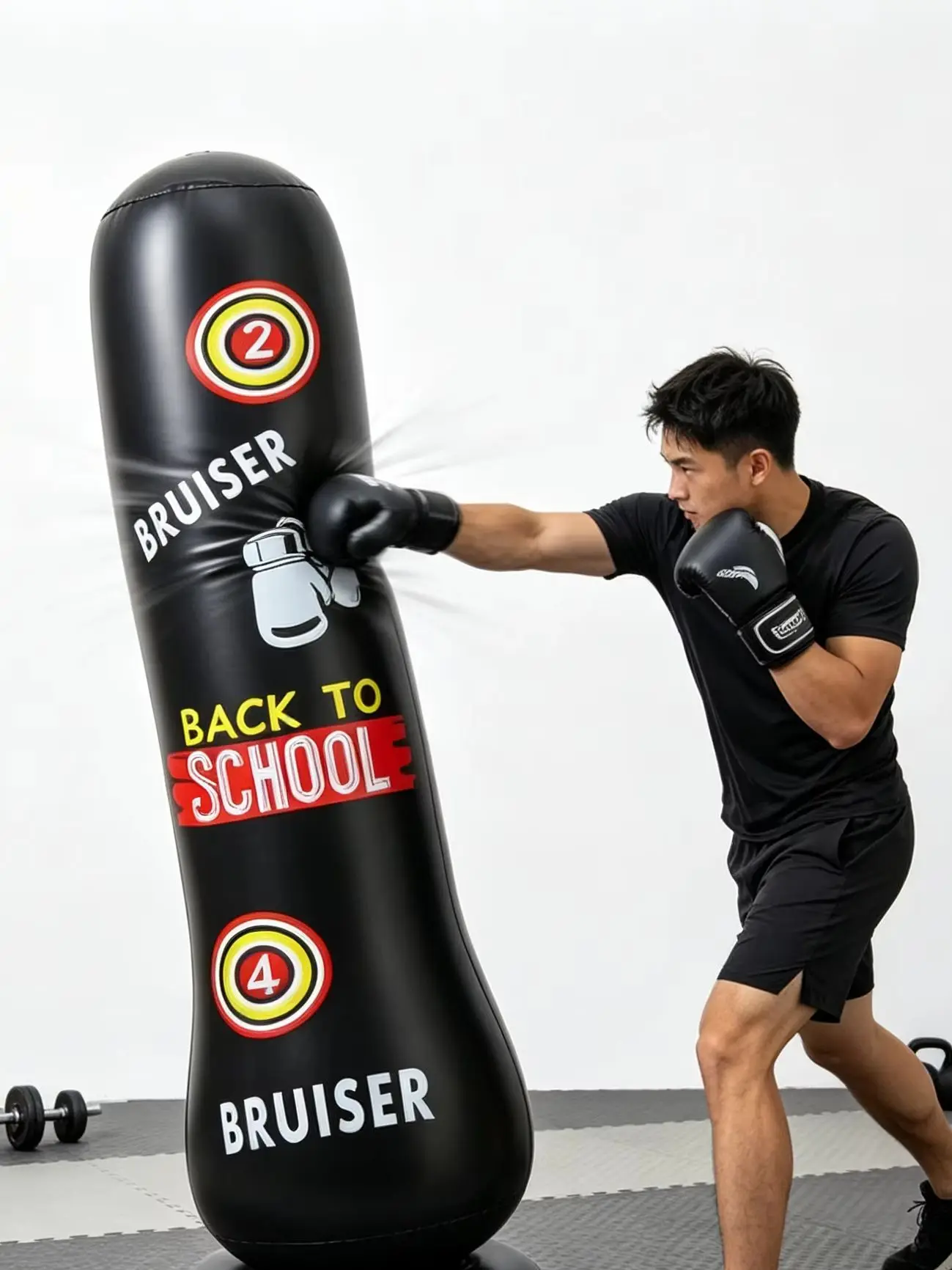 Inflatable Boxing Sandbag PVC Thickened Punching Bag Bounce-Back Leak-proof Fitness Sand Bag for Adults Outdoor Indoor Training image 6