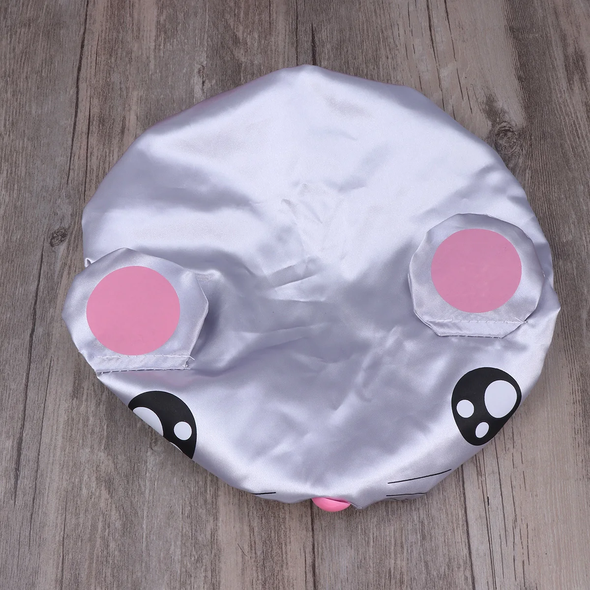 2 قطعة قبعة استحمام الطفل مقاوم للماء الساتان قبعة الاستحمام الكرتون ليتل ماوس الوردي خنزير الشعر حامي قبعة استحمام للأطفال #5