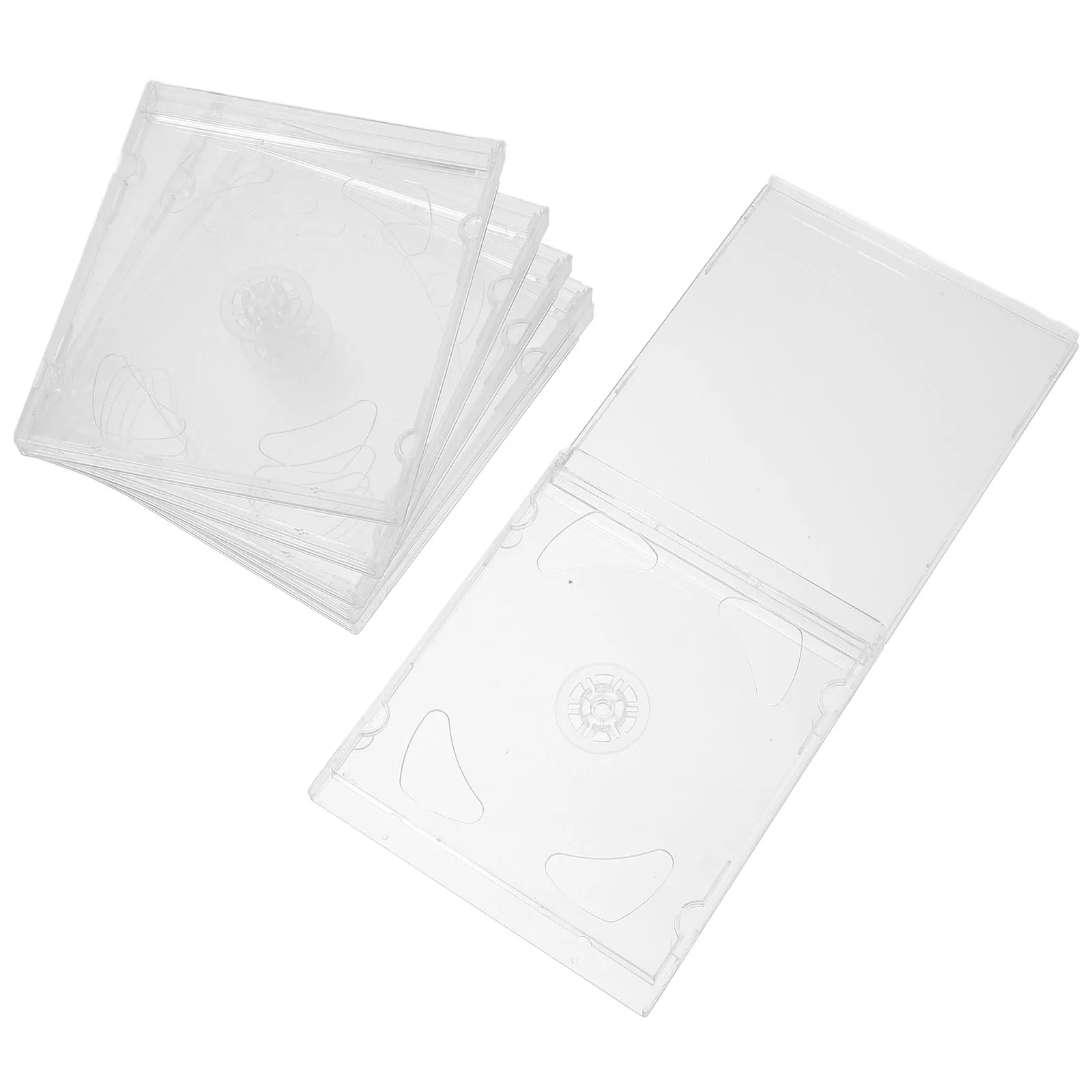 

6 Pcs CD Case Holder Round Storage Cases Jewel Travel Dvd Acrylic Plastic Sleeves